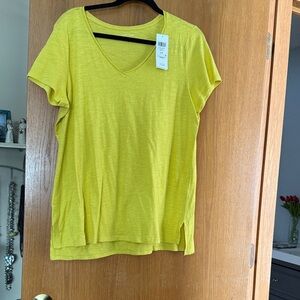 Eileen Fisher Sunny Yellow Short Sleeve Tee